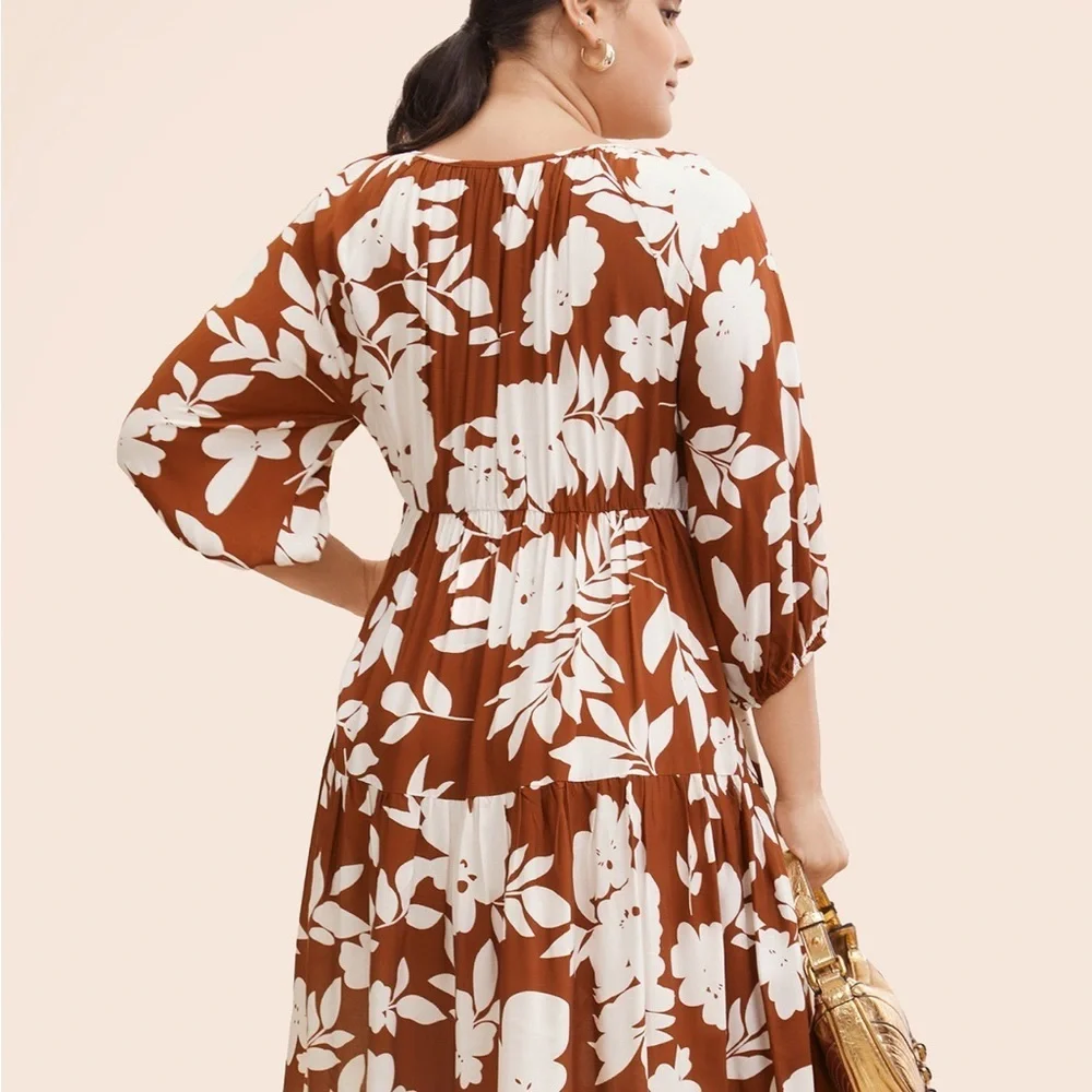 COPY - BloomChic Burnt Orange/White Dress w/pockets 18-20 NWT - Picture 4 of 13